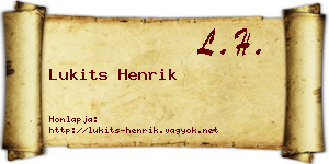 Lukits Henrik névjegykártya